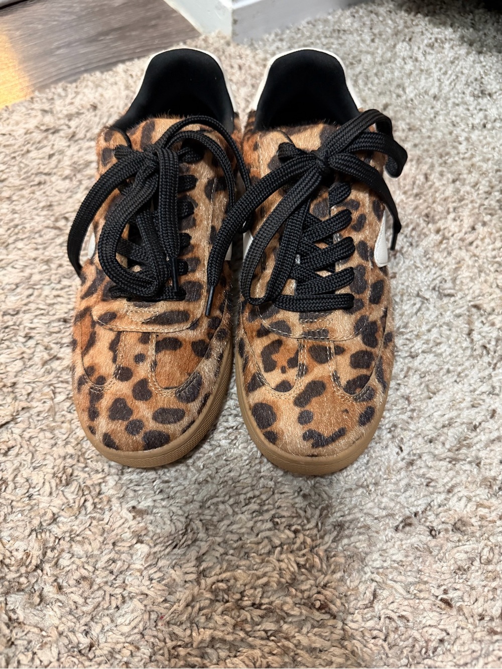 Dolce Vita Leopard-Print Sneakers with Black Laces